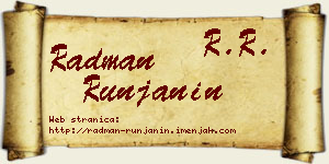 Radman Runjanin vizit kartica